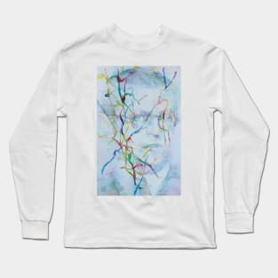 SARTRE watercolor and acrylic portrait Long Sleeve T-Shirt